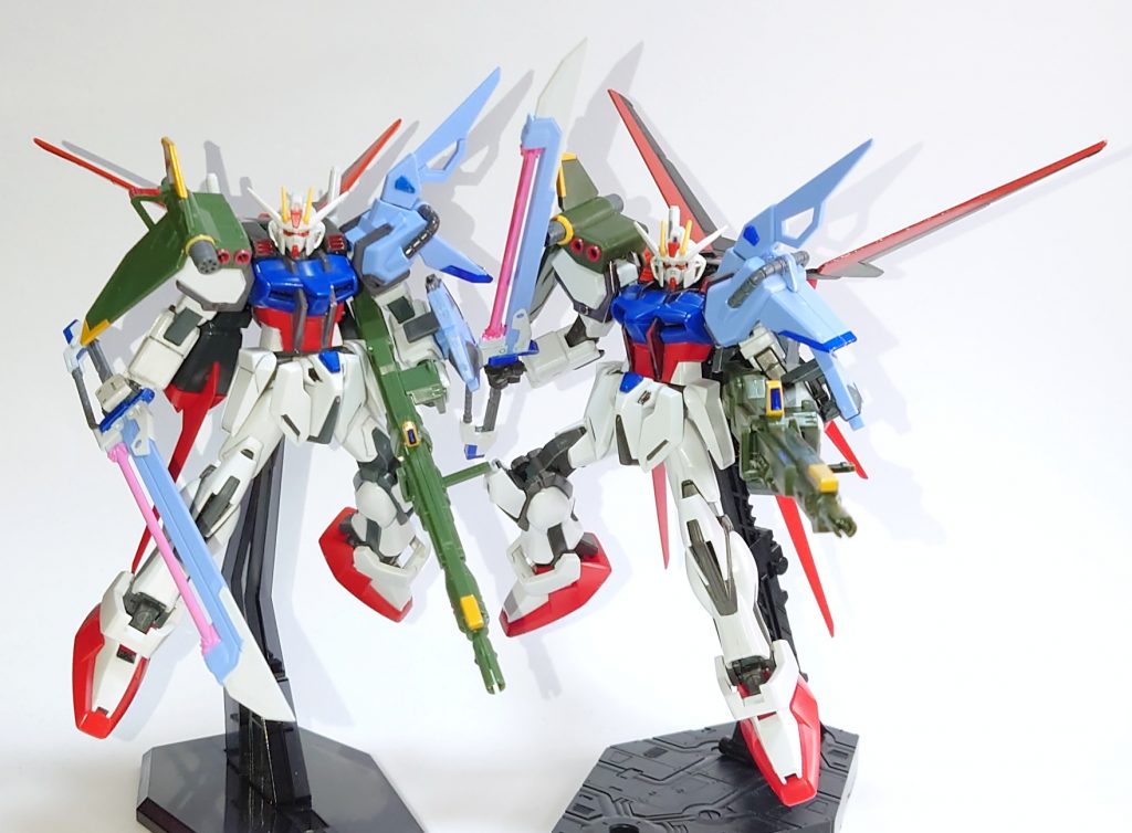 最後にHGSEED+コレクションシリーズのスーパーストライクと。(スーパーストライクはパーフェクトストライクの元ネタとも言える、BB戦士オリジナルギミック。)