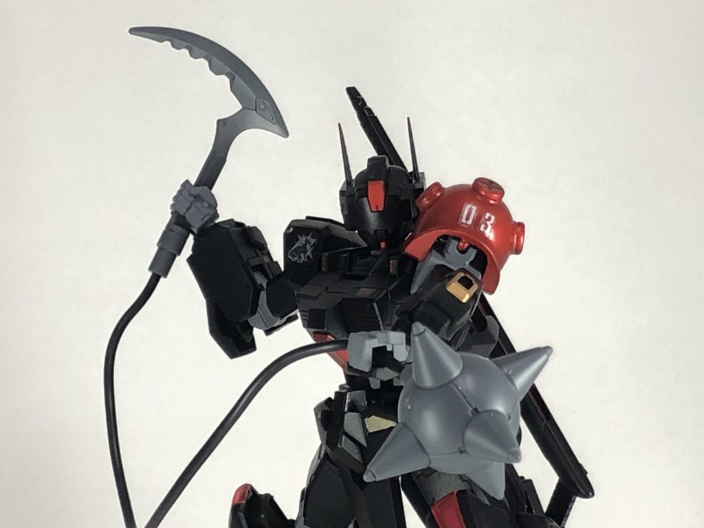 30mmのカスタムウェポンズ(ファンタジー武装)の鎖鎌を装備した状態。これに関しては塗装していません。