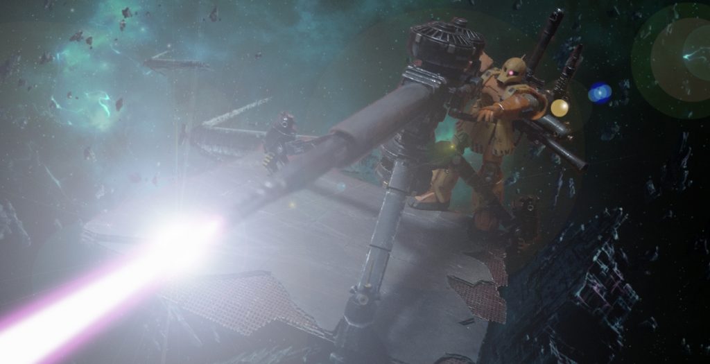 劇中で序盤からザクⅠvsガンダムなんて非常に熱かった…このザクは本当にかっこよくて、キットの出来も良く作ってて楽しかった…!