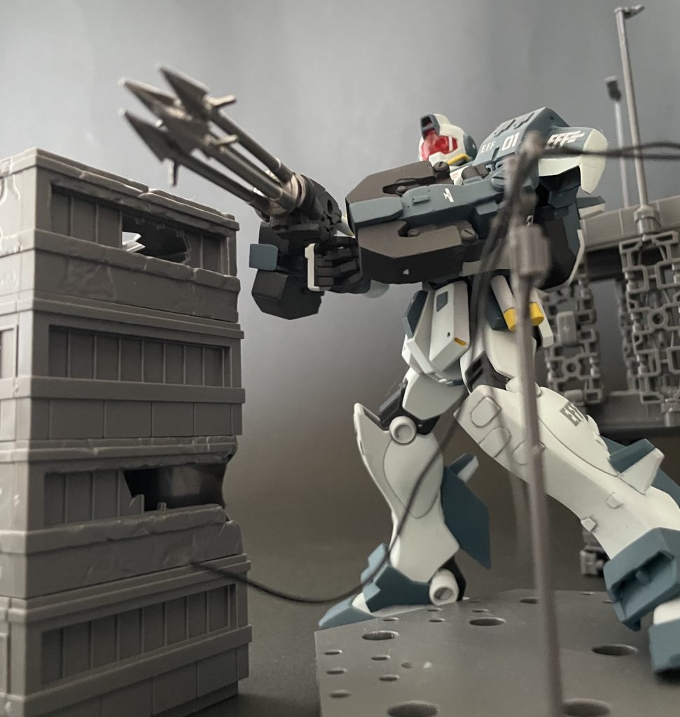 市街戦をイメージして。ハープーンガンは30MMのオプションパーツを切り刻んで、それっぽい形状にまとめました。