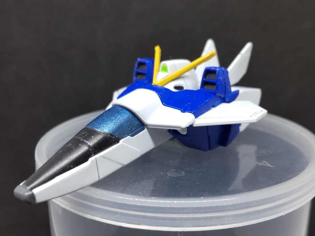 一番塗装面倒だったのはキャノピー部分かもしれない(笑)先端はニュートラルグレー、暗いところはミッドナイトブルー、キャノピーはシルバー＋クリアブルー、その上でキャノピーはクリアー上塗りして、それ以外のところはつや消し上塗り…一番手間掛けましたｗ