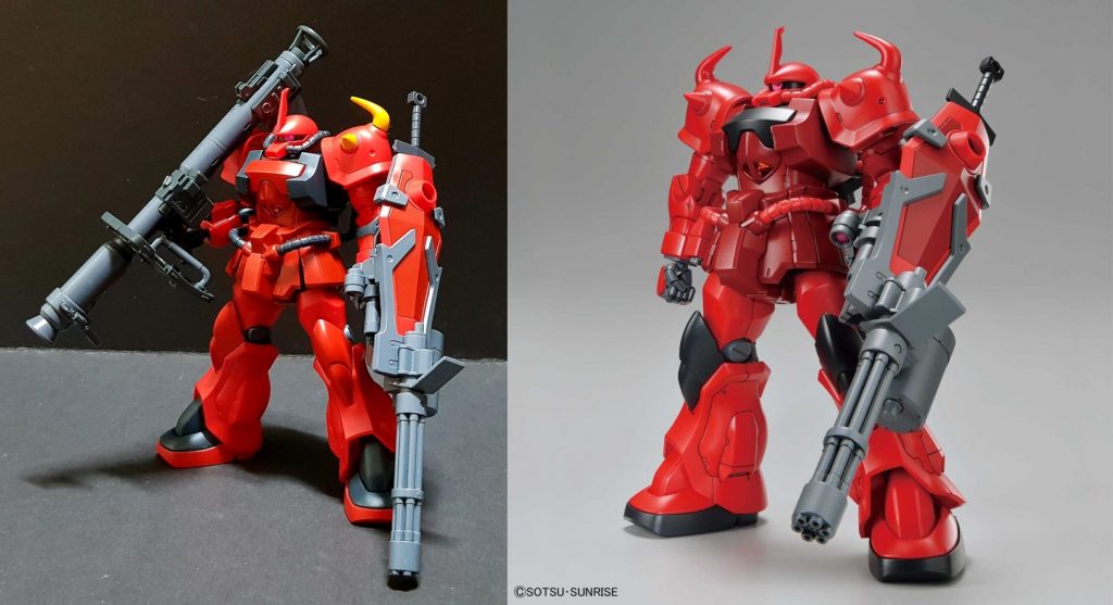 グフ クリムゾン カスタムをベースに使用していますジャイアントバズーカは持っていないのでシステムウェポン006のラケテンバズーカを書いています