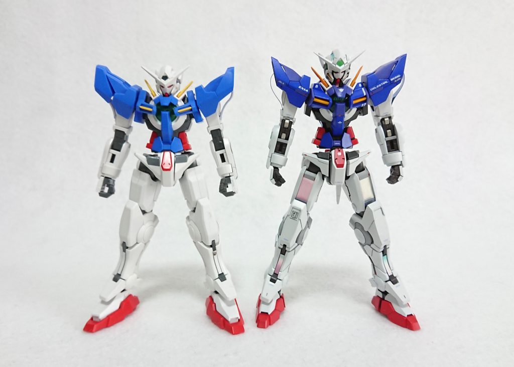 元キット比較プロポーションは、太ももを1mmか2mm延長。(忘れた)首を0.5mm延長。腕はトータル2mm短縮。その他関節や胴体を置き換えているため細かな差が出ているかもしれません。