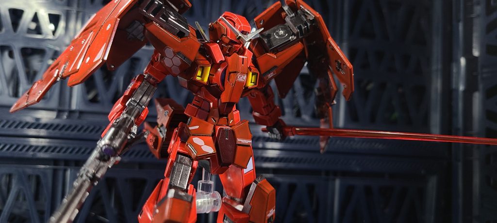 デュナメス(ヒリング機)でした!好きなキャラの機体、ということで楽しく作成できてよかったです。ここまで観ていただきありがとうございます!