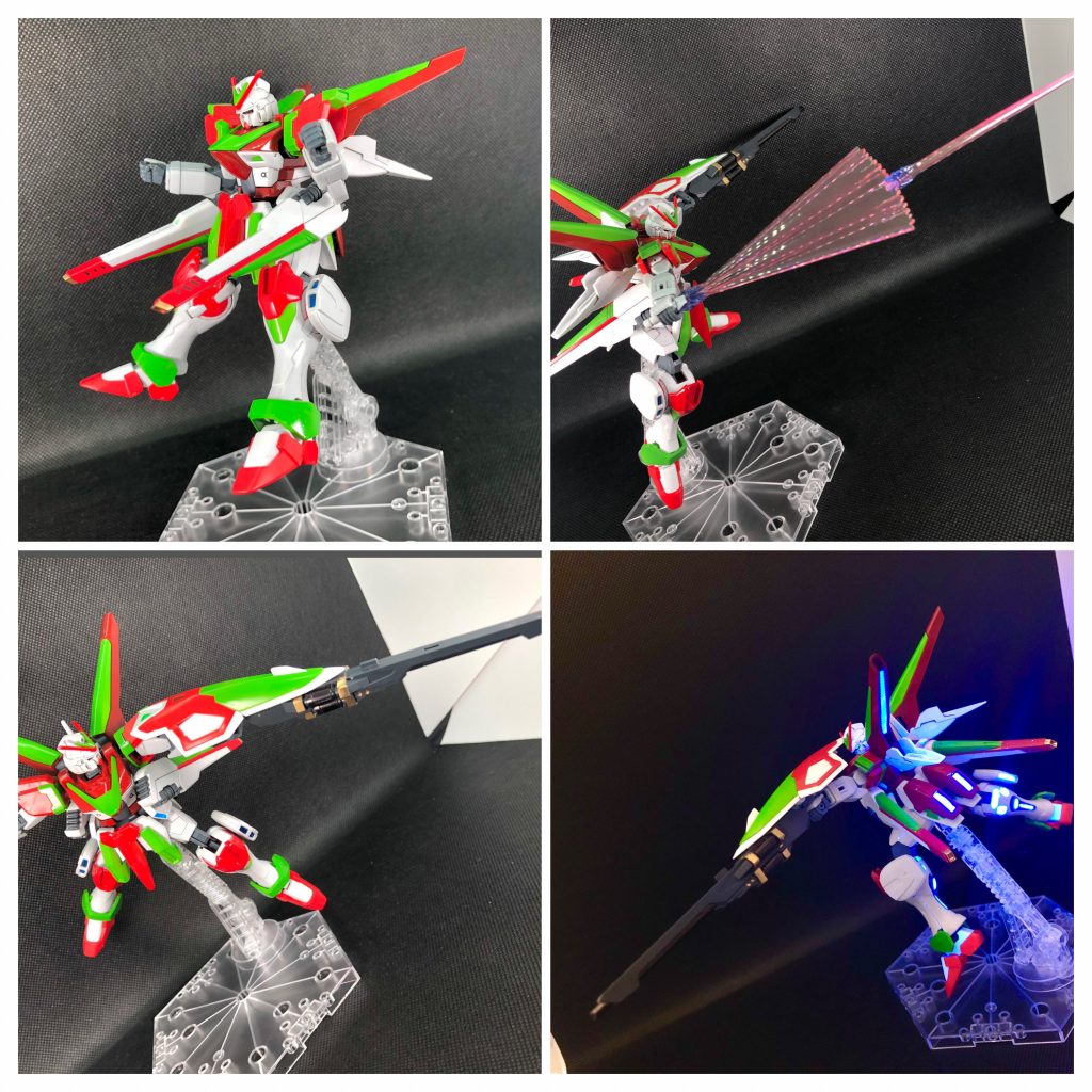 腰のヴェスバーはV3の由来の一つ。物理防御と高火力を両立させるバスターライフルに加え、ビームシールドも兼ねるV3サーベルもあります。サーベルに関してはどうにもカッコ悪い八つ手ビームサーベルを何とかしたい一心で暴走した結果生まれました、反省してます。