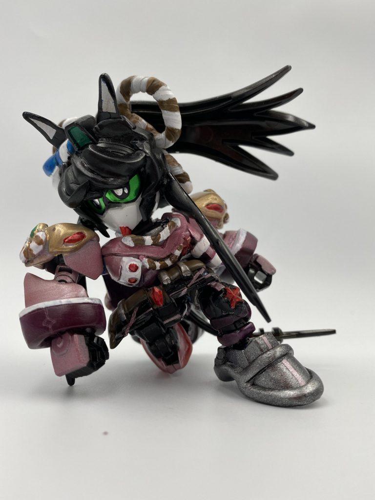 ナリタブライアンならこのポーズは外せない!立て膝姿勢のためにいろいろ可動干渉しないよう工夫しました。