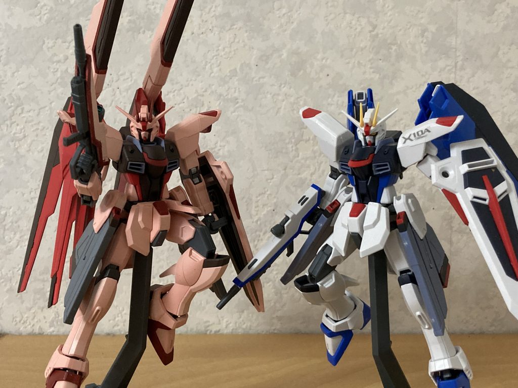 普通のフリーダムガンダムと一緒に。見てくださってありがとうございました!