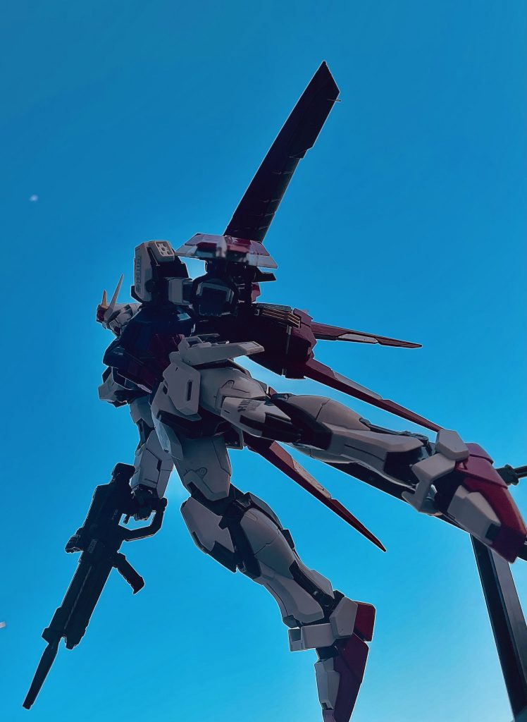 エールストライクに装備し出撃シーンの再現。