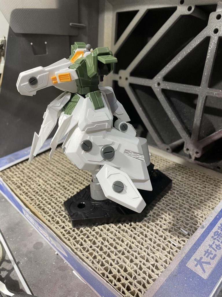 脚部ブースターはフルスクラッチ!ギリギリの大きさで作ったので、稼働が出来ないのがネックです。