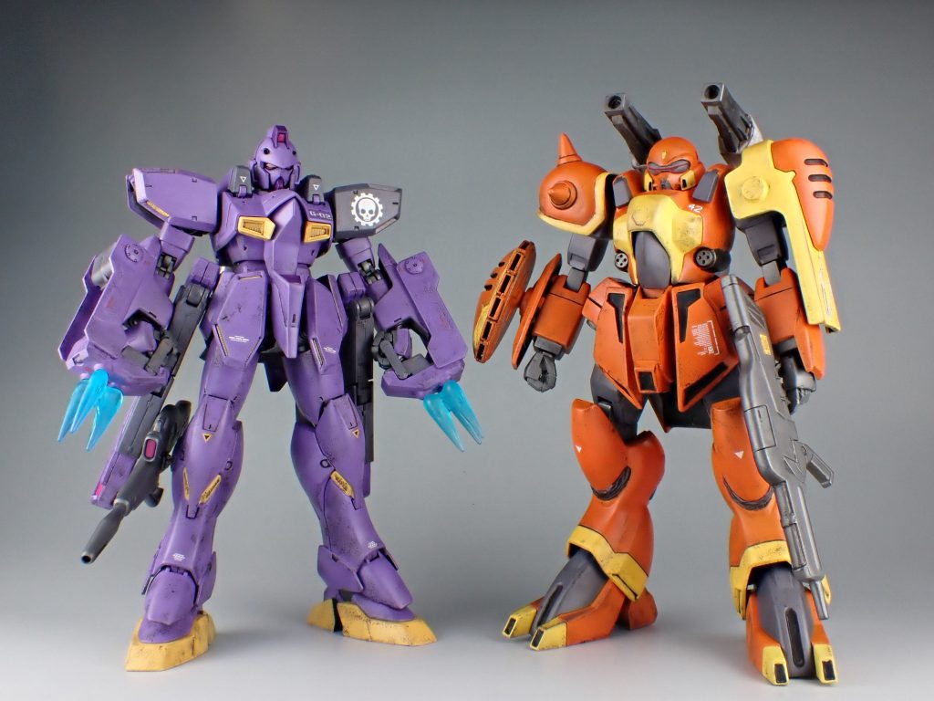 前回のガンイージと。ファレホのカラーセットを使用した2機。