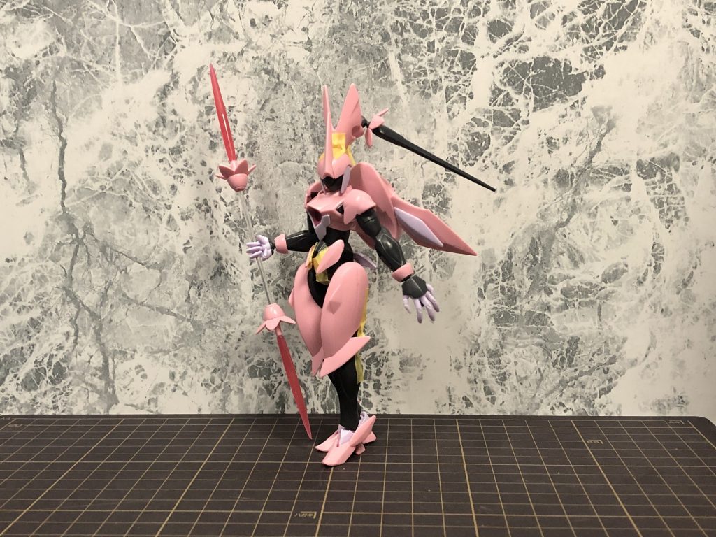 塗装前状態前記しまししたがほぼファルシアのパーツのみで構成して加工をして異なるイメージのファルシアを作ることとしましたためこのままでもいい感じでしょうか・カラーレシピ＜サフ＞NAZCA　ピンクサフ股の延長部分のためにNAZCA　メカサフ　スーパーヘヴィ＜ベースカラー＞G：桜ミク　ボディピンクG：ピュアホワイト+エイサーブルー＜部分塗装＞スターブライトゴールド+パールゴールド→本当はパールゴールドだけのつもりだったがパールのため色が乗らず、急遽スターブライトゴールドを足した＜トップコート＞Ex-フラットクリアープレミアム［フッ素入り］