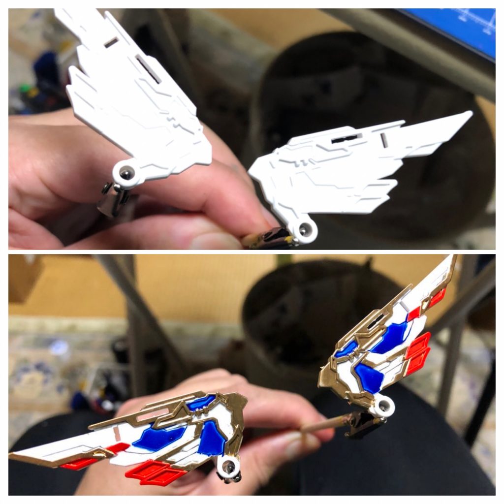 ウィングに至ってはモールド深度が同平面で、塗り分けるのがさらに大変でした…