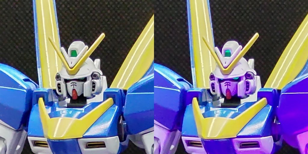 ブラックライトで目も光ります。1/144サイズは小さくで面倒ですｗ