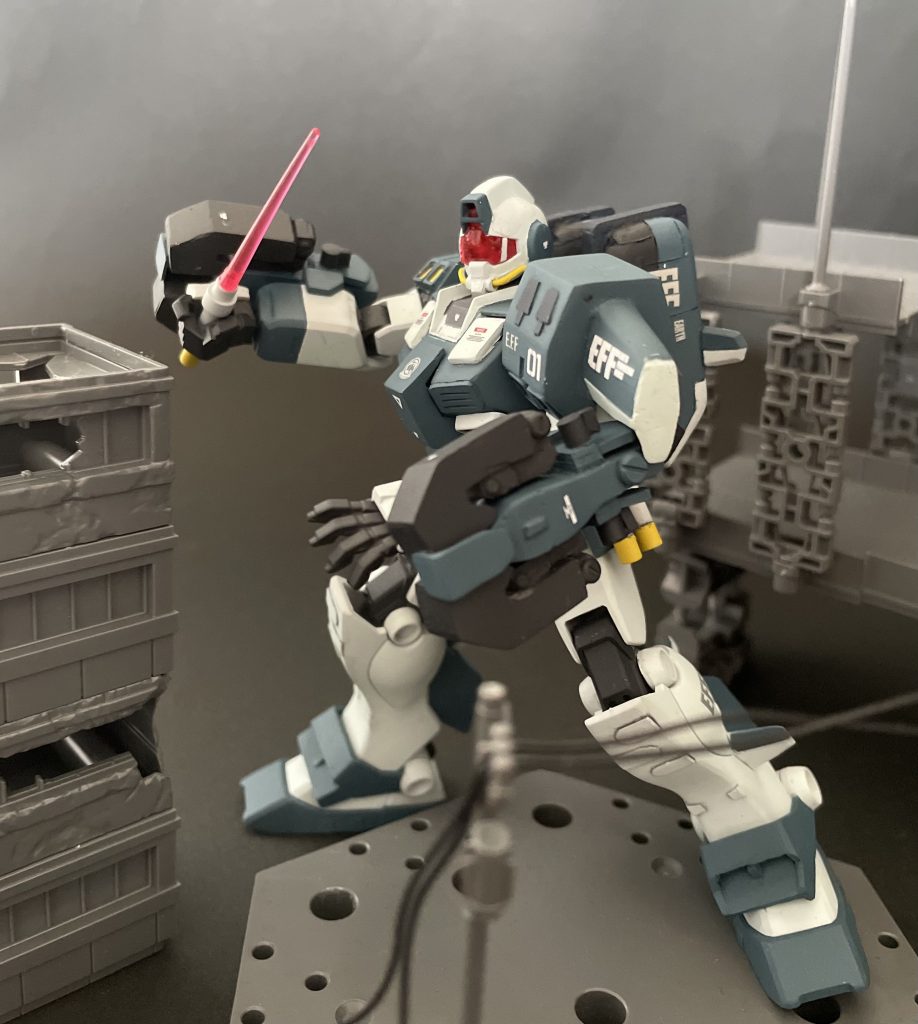 ビームピックもこの機体ならではの武装ですね。腕が重たくて機体の取り回しは悪そう…！以上です。最後までご覧頂きありがとうございました(^^)❗️