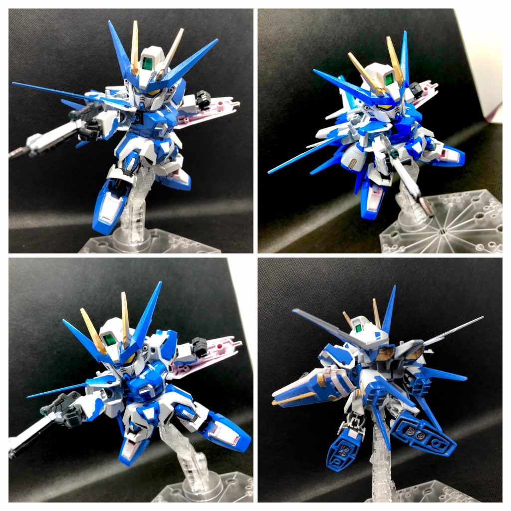 ブース撮影。白/ライトブルーが映えますね。ちなみに完成後ネット検索してみたら、過去に MGで同じ仕様を作ってた方がいました…クオリティは段違いですが^_^;名前の付け方や配色までそっくりでした…決して真似したわけではありませんのでご容赦ください^_^;