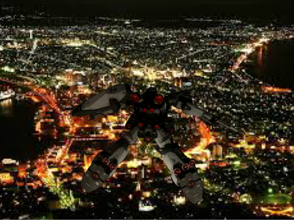 ダバオの降下シーンショット2おまけとして劇中にあったダバオの降下シーンを模擬してみました(合成画像)。合成アプリを初めて使ったので完成度低いのはご愛嬌ということで。