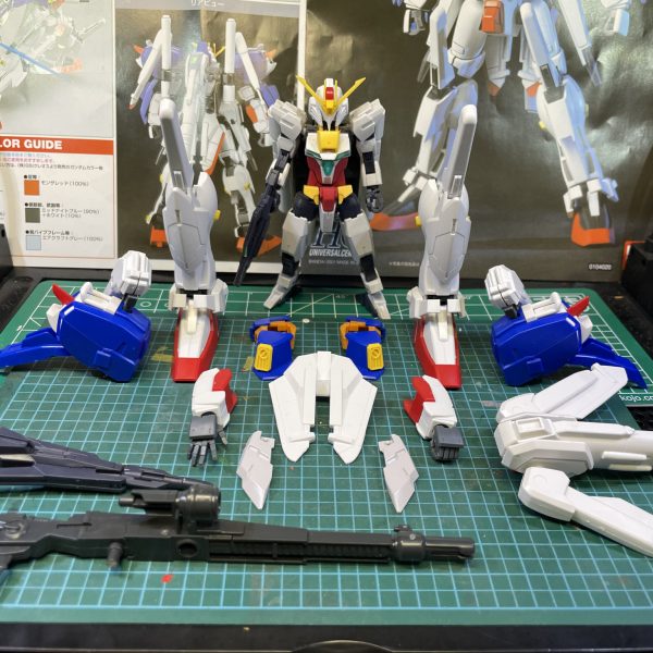 コアガンダムにEX-Sアーマーを組み付け中ざっくり仮組みしてみたが思ってたよりも組み付けやすかった(｡╹ω╹｡)細かいヤスリがけやパーツ張り付けをもう少ししたいところコレはしっかり塗装してデカールも貼りたいなぁ（3枚目）