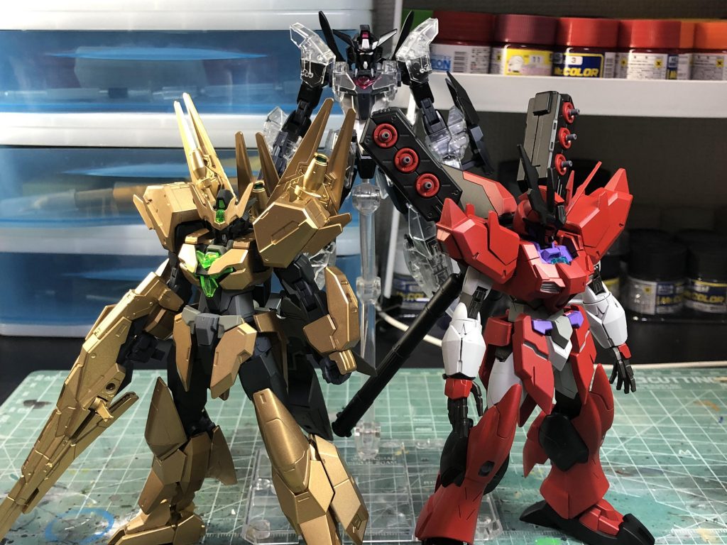 ガンダムベース限定コアガンダム［ロービジビリティvar.］3体セット、これにて全て完成です👍楽しかったぁ〜