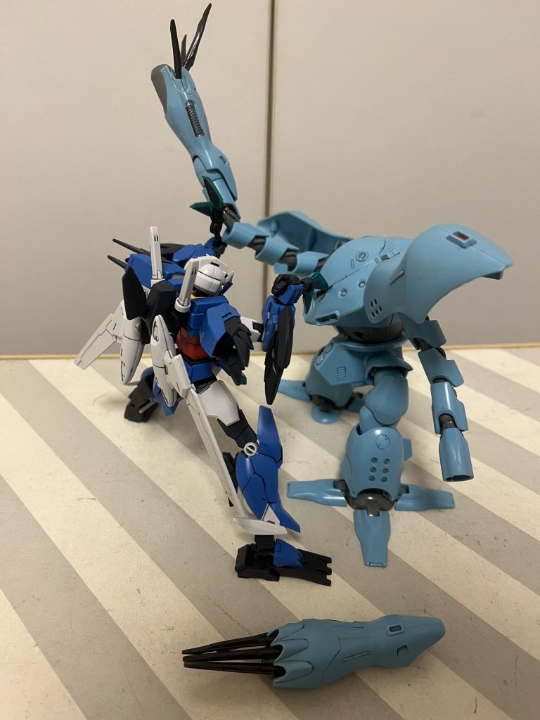 奮戦の末、勝利！でも、実際メルクワンの陸上での戦闘能力ってどうなんですかね？　ジオンの水泳部の方が陸上だと強そうなイメージ。