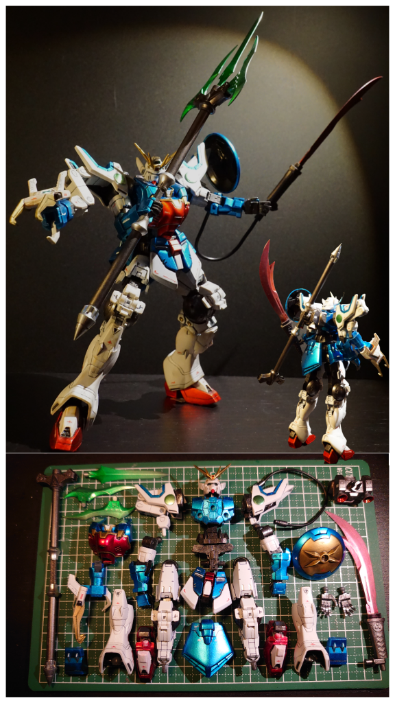 6: ノーマル形態シェンロン単体の姿で、全パージするとポルタノヴァに戻せます(意味ないですが…)スリムさを保てるよう、肩アーマーはシエルノヴァを切って移植、ブーツはポルタノヴァに合わせて加工しました🔧