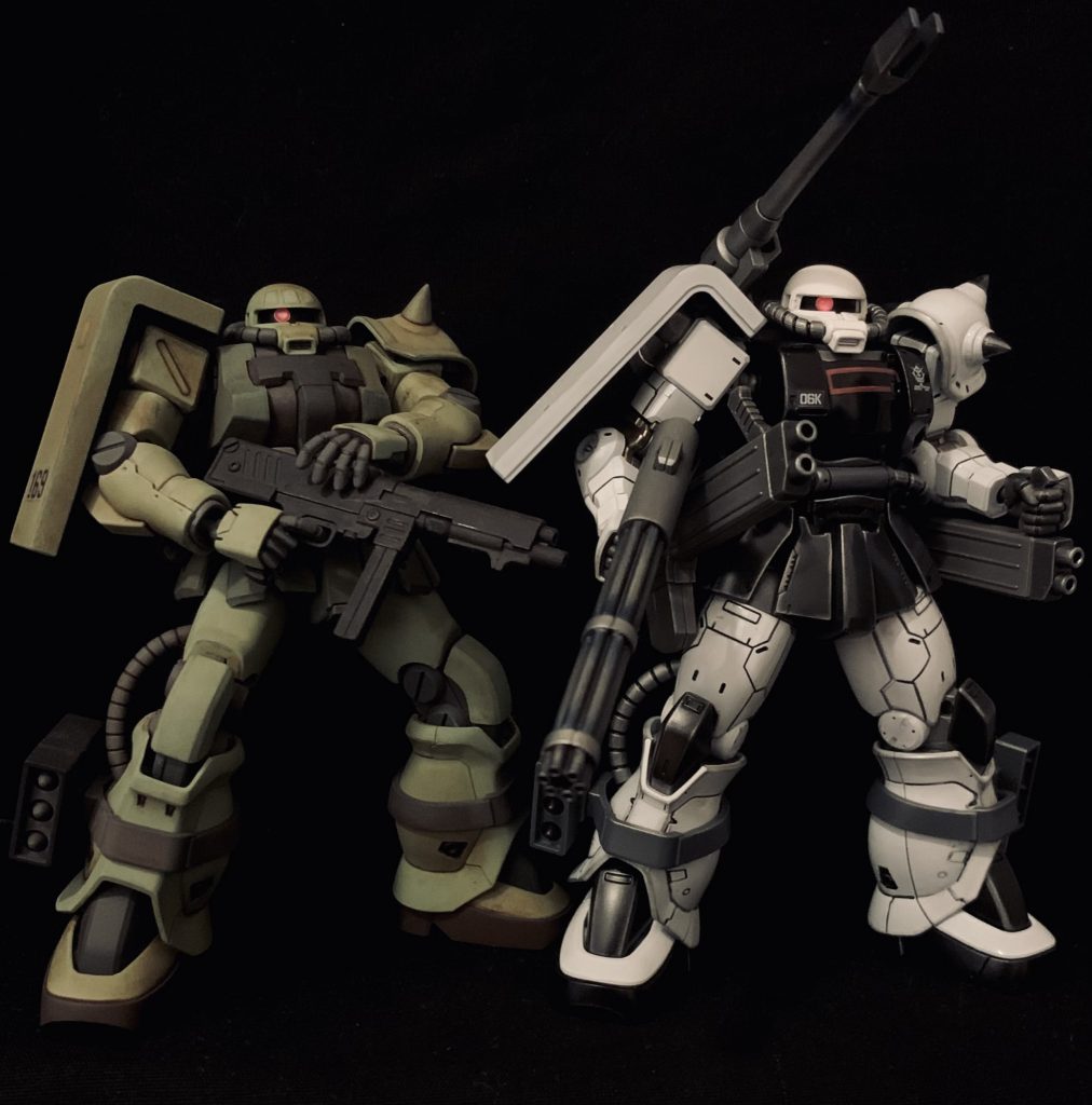 変えたのは0083のF2ザクの顔です。口が大きいこの顔がザクの中で1番好きです。足のミサイルもついでに移植ですw