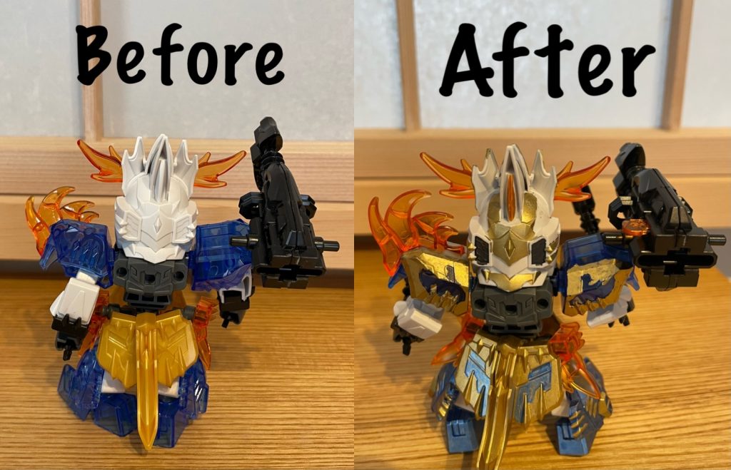 背面のビフォーアフター！背面も塗り分け箇所多めです😨