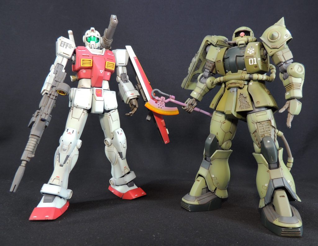 ククルス・ドアン専用ザクとのツーショットが叶いました(※作品を投稿した2022年4月時点では、両機ともキット化されてません)。