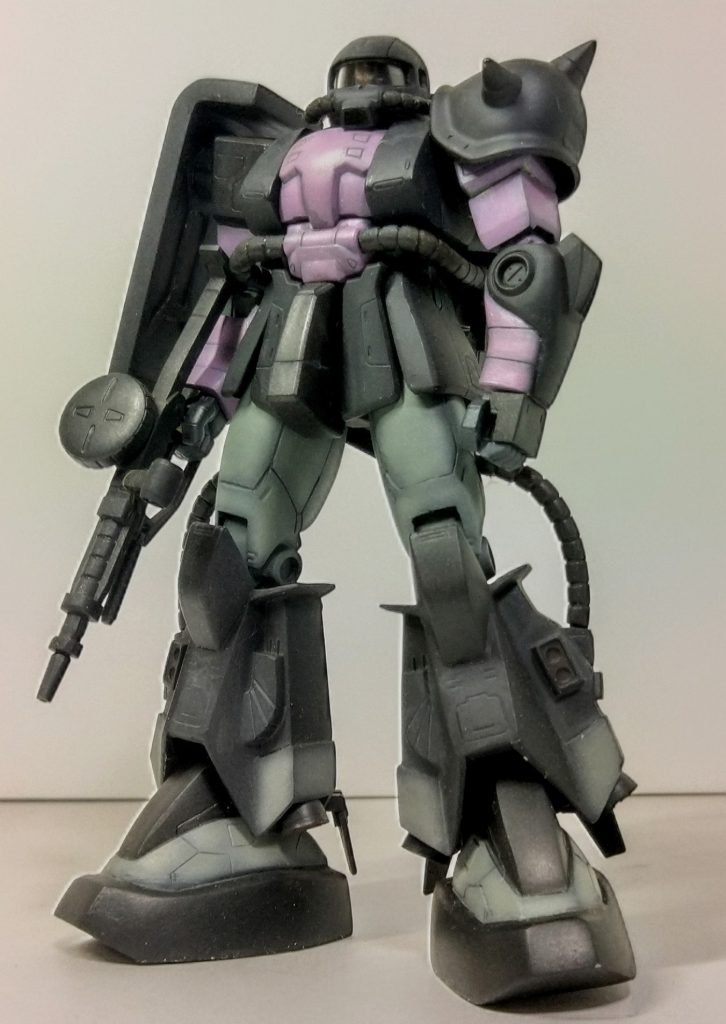 元々ジムバリエーションを始める前はザク系のミキシングをしてました。この機体は20年位前に08小隊版のザクF型と旧MSVとのミキシングになります！