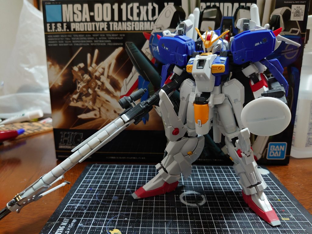 塗装前の状態です。スマートガンとECMのカウンターウェイトで自立が可能になりました。