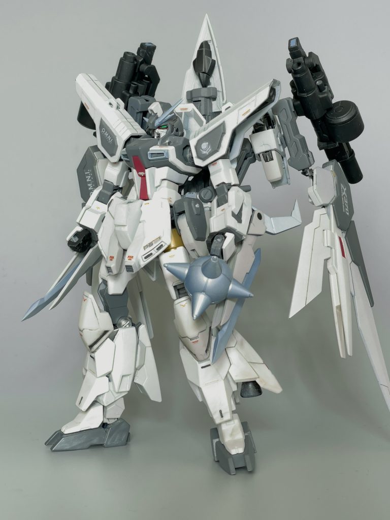 別角度。自立なかなか出来なくて苦労しました…よくやりがちなので今後の課題です。武装はパープルライトブルーで！雪ぽさが出て良い感じかなと！