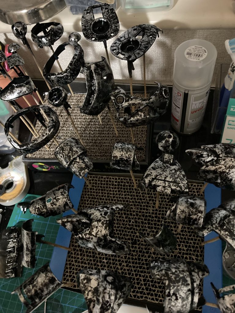 ラップぺたぺた直後。応用したら、色んな模様が作れそうですね。