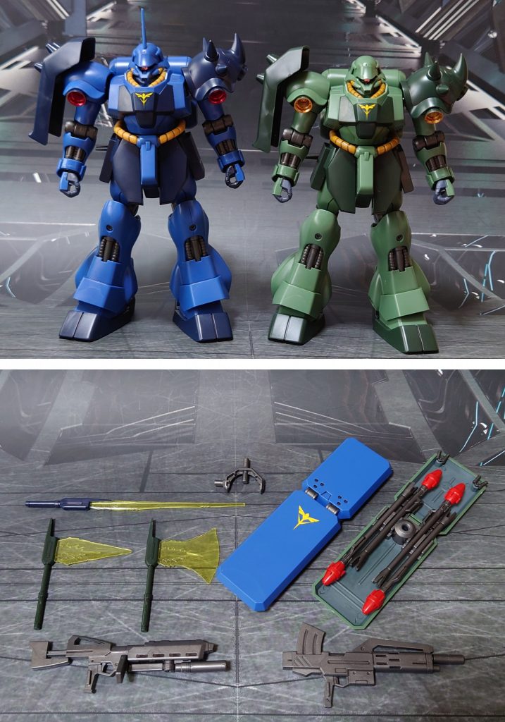 レズン機・一般機の比較と、武器類一式。