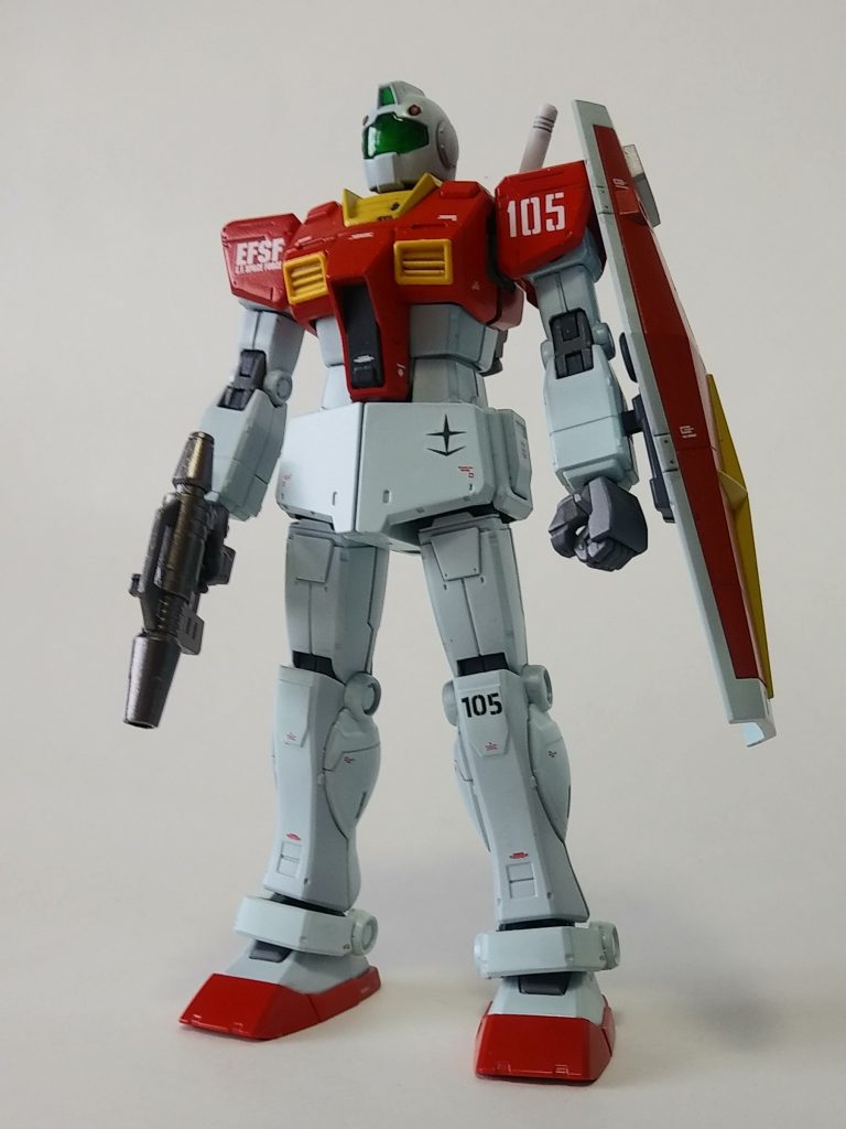 ミキシング内容胴体:オリジンガンダム頭・腰部:ジムナイトシーカー腕・脚部:ジムインターセプトカスタム肩部・シールド:30thガンダムインターセプトカスタム以外は、いずれもジャンクの組み合わせです。