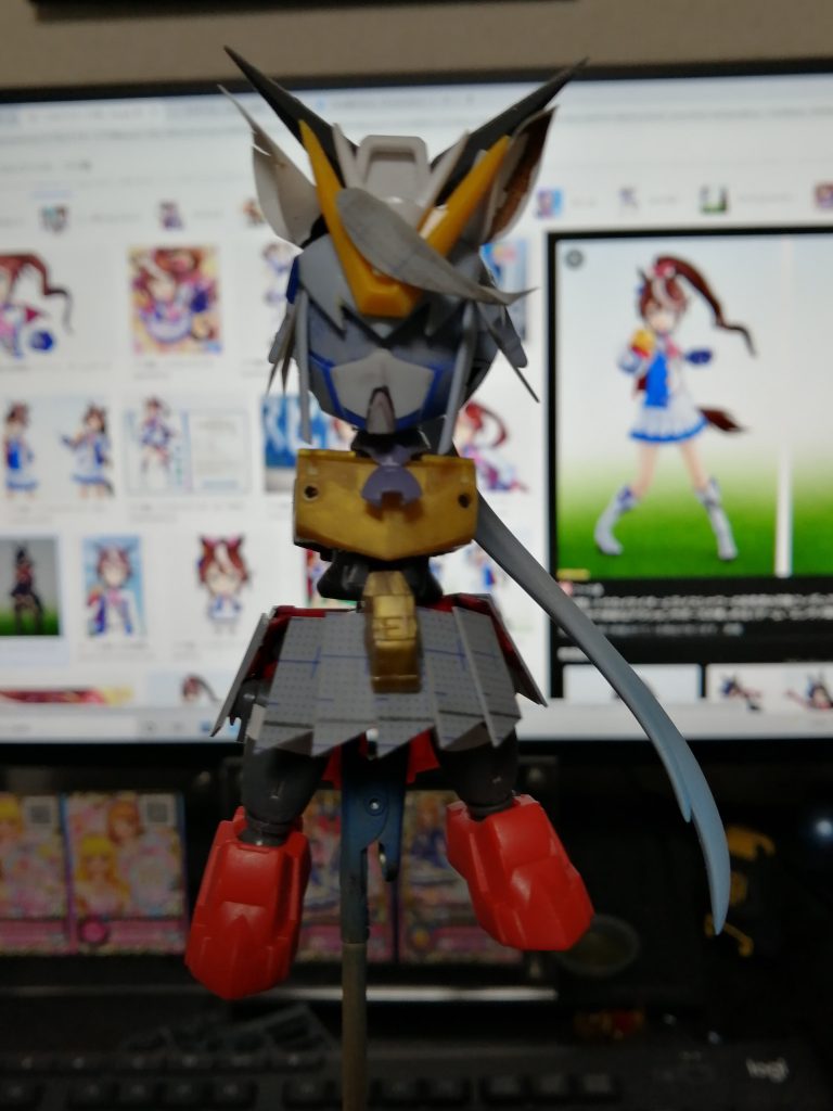 脚は悟空。ボディは周瑜アカツキ。周瑜ボディは素でフラットなので改造には使いやすいです。腹部と太ももを創傑伝女性型に変更しています。