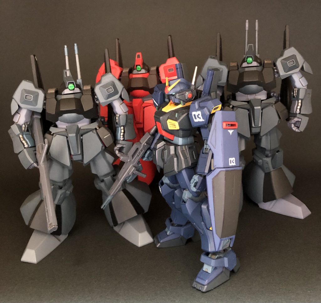 これで事変の中核になった４機が揃いました。来月からまた新しい小隊を編成していこうと思います。筆塗り　全塗装ガンプラ　2022 その24