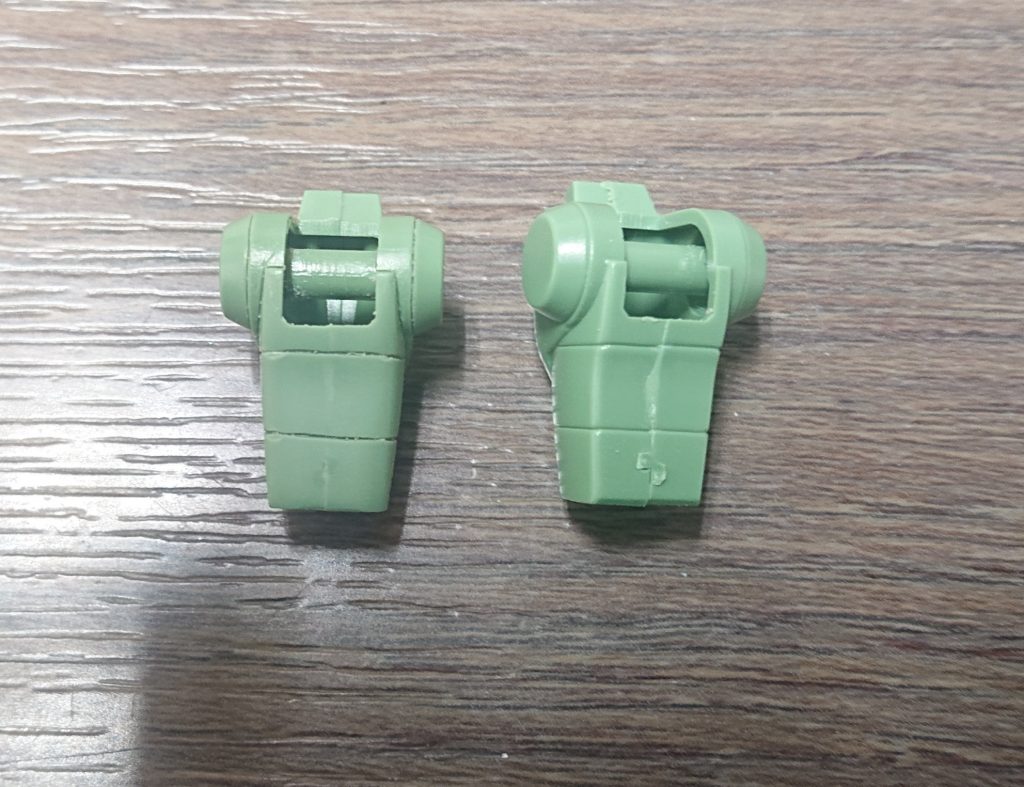 前腕の角を落とした比較