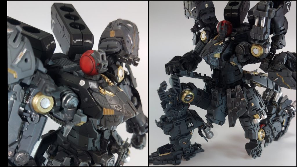 塗り分けした骨でポーズ