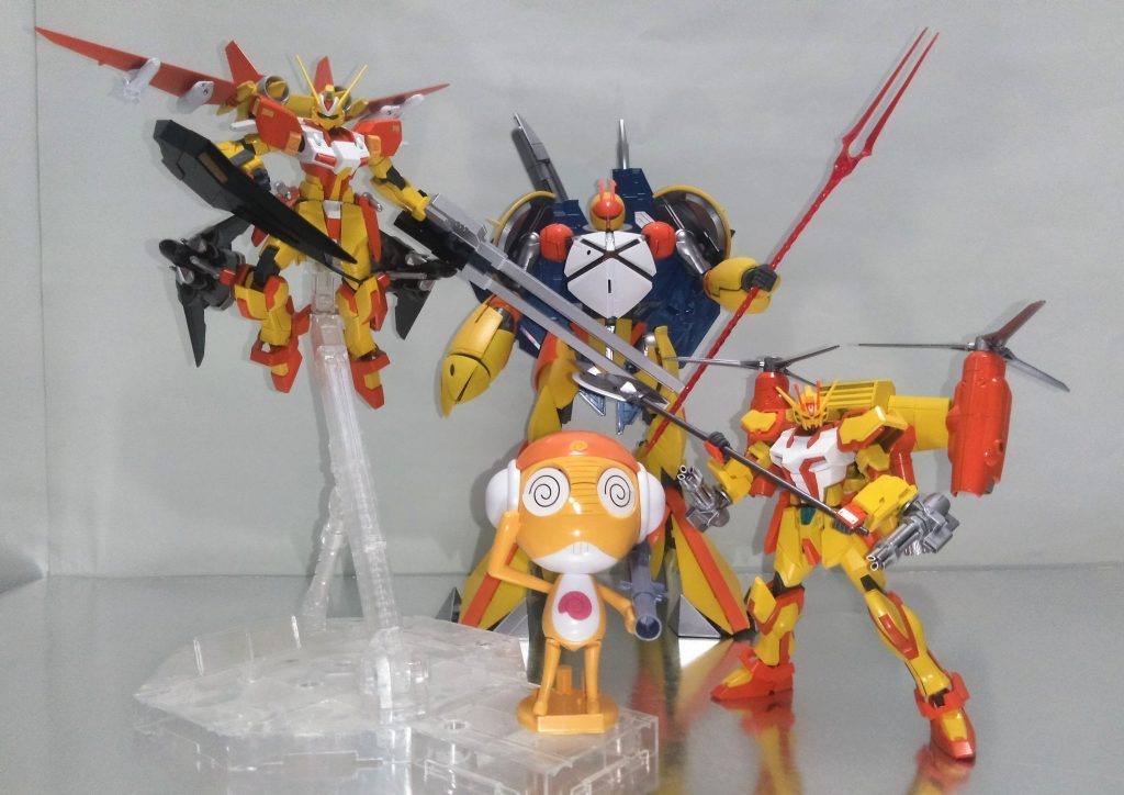 クークックックッ新メンバーのネオ君とメビウスからストライクに乗り換えたムウ君、アヤシイ槍を手に入れたギンガナム君新生966小隊の完成だ……ムウとネオがなんだって？ケロン星の技術をもってすれば造作も無いことだ、クークックックッ