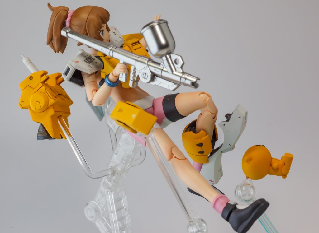 武装エアブラシっぽいランチャーのみコトブキヤのMSGウォーターアームズからクレオスのスーパーアイアン2でギラギラ感強めに