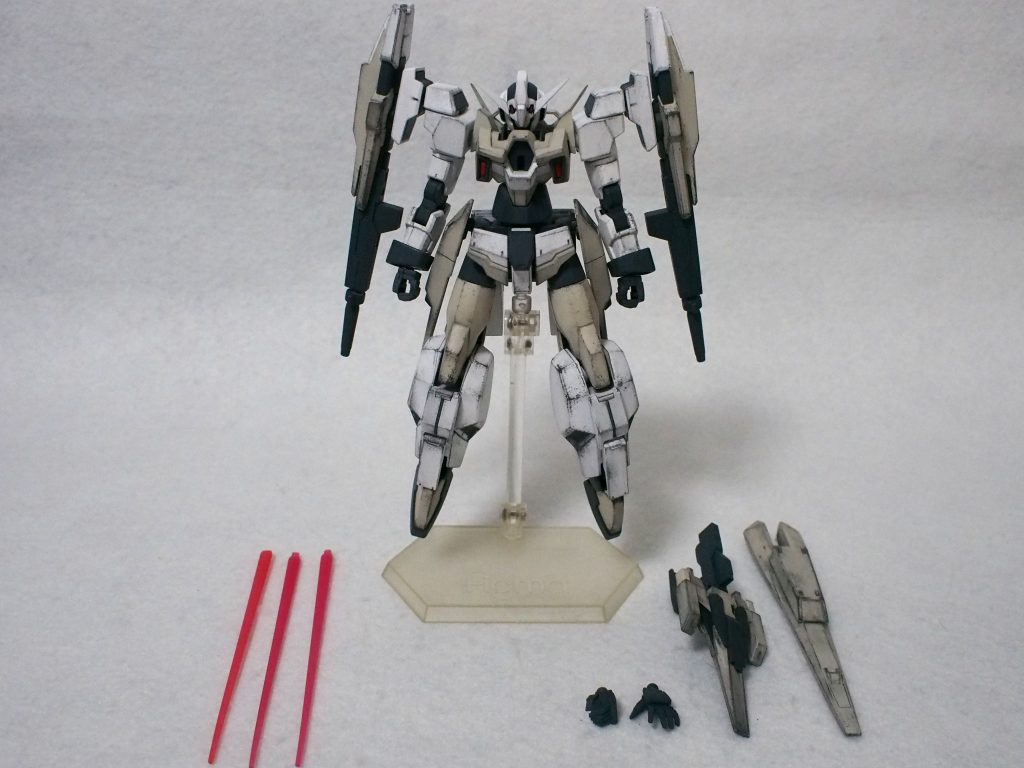 付属品一覧。このほか、ダブルバレットとしての換装(ツインドッズライフルを外したりそこにビームエフェクトつけたり)も可能です。