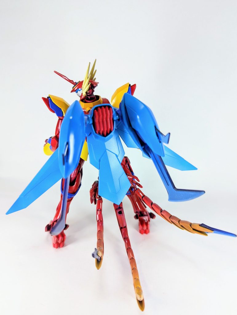 バックパックは青いマント！フェニックスの尾をイメージしてグラデーション塗装してます　