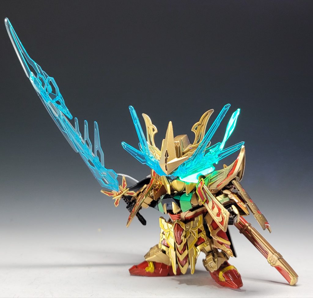 剣気解放状態。瞳からエネルギーの奔流が溢れ出す!(((o(*゚▽゚*)o)))クリアのプラ板を熱して作りました