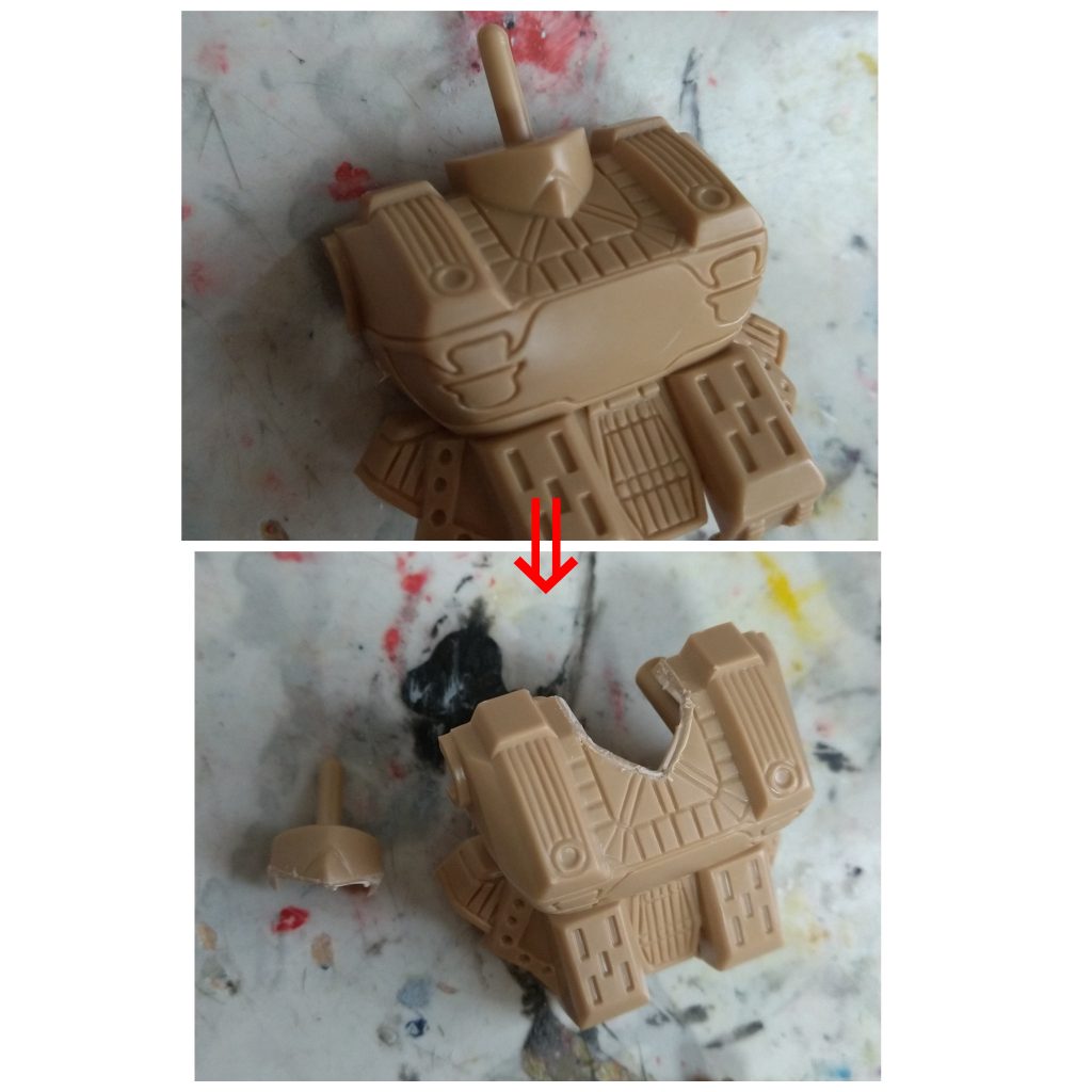 首を切り離しているところ