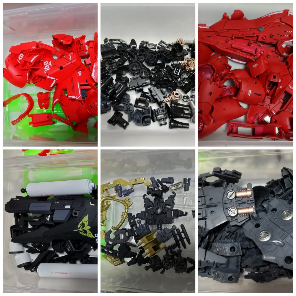 塗装レシピ外装パーツ赤1.2→(下地:ピンクサフ)フィニッシャーズのsilk red.Lumi red内部パーツ(関節部)→(下地:サフ)メタリックフレーム1 50% ガンメタル 50%内部フレーム→(下地:サフ)スターブライトアイアン 45% ニュートラルグレーⅳ 30% フラットホワイト 10% ジャーマングレー 15%武器→スターブライトアイアン 45% アルティメットブラック 45% ニュートラルグレーⅢ 10%バックパック等→(下地:サフ)アルティメットブラック