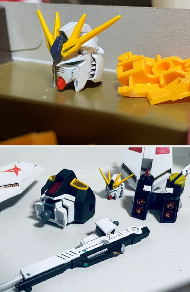 今回は本キットのアニメ準拠なスッキリしたデザインベースから逸脱しすぎないよう塗装を試みました。