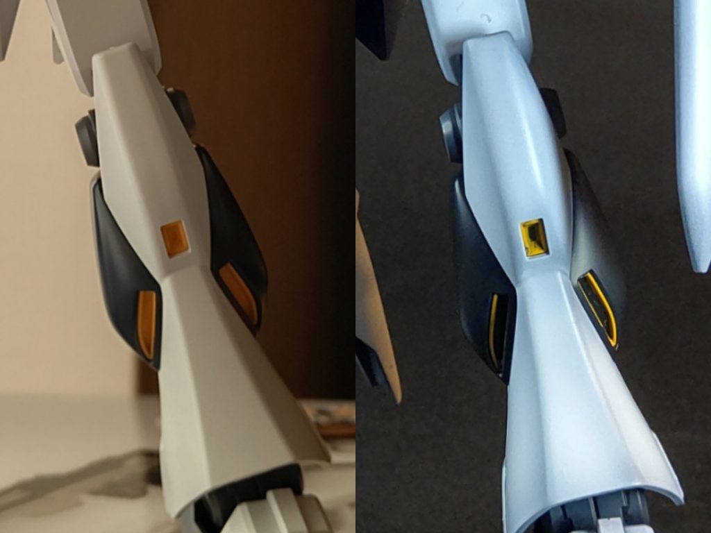 基本合わせ目消しただけのストレート組みですが、ヒザ~スネにかけてのエッジが立ってるのがとても嫌だったので、ヤスリでガッツリ落としました(陰残したらエッジに見えて反省w)