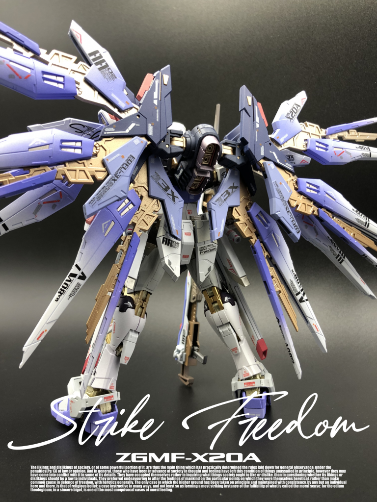 　RGの機動兵装ウイングは、カバーが展開できるので、このギミックを生かしたい。　そこで、配色を設定とは大きく変えています。　ご覧いただき、ありがとうございます。