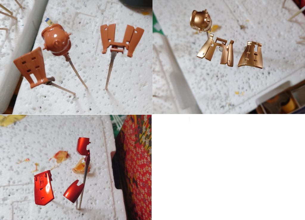 下地はブラウンからのリッチゴールドその上からクリアルージュです