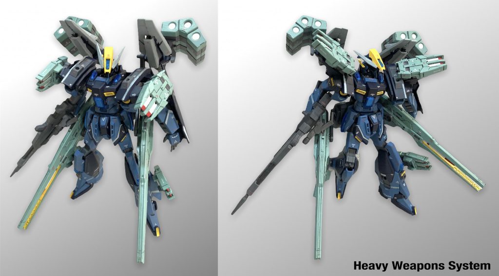 【Ｈ・Ｗ・Ｓ（ヘビィ・ウェポン・システム）】フォース全機に配備されたＨＷＳは、殲滅戦などで利用される。主に開始直後に全弾発射し、序盤のペースを掴んだり、中盤で重要拠点に撃ち込んだりと、様々な使い方が想定される。スピアヘッドの場合、オプション装備の上にさらに装備することを想定しているが、コアユニットに直接装備することも可能。状況によって装備の仕方を選択できるのがこの機体の長所と言える。