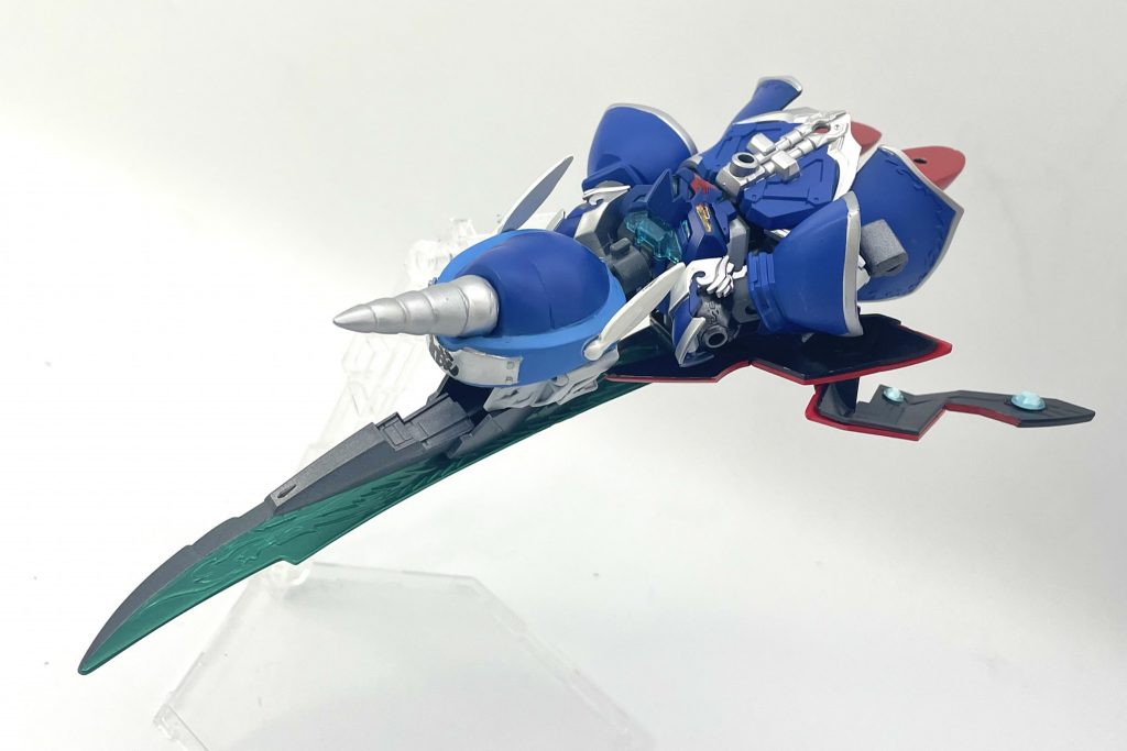 「ここから居なくなれえーーっ!!」必殺技その「粋火刃(すいかばー)」ムシャワールドだし佐助ベースだし、こんなんがあってもいいでしょ、って事で剣士ゼータ飛翔体。スイカバーだけでも強いのにつのドリルと烈龍刀まであるので、その威力は押して知るべし。